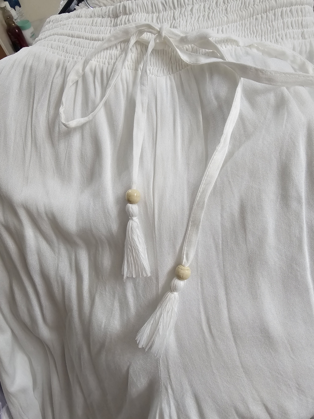 Japna White Crochet-Hem Wide Leg Pants - Picture 5 of 5